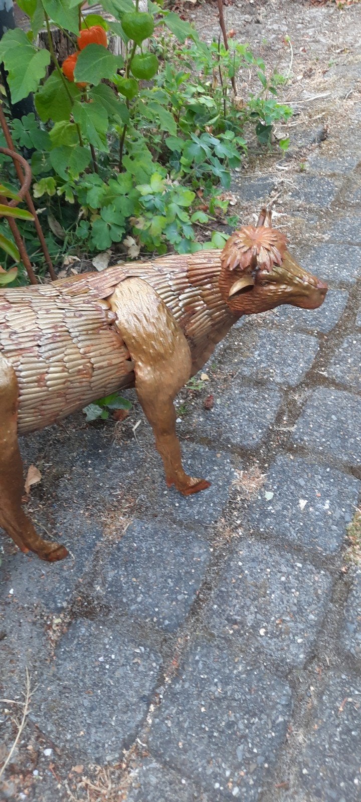 Decoratieve metalen koe sculptuur - Uniek en handgemaakt, Ophalen of Verzenden, Nieuw, Metaal
