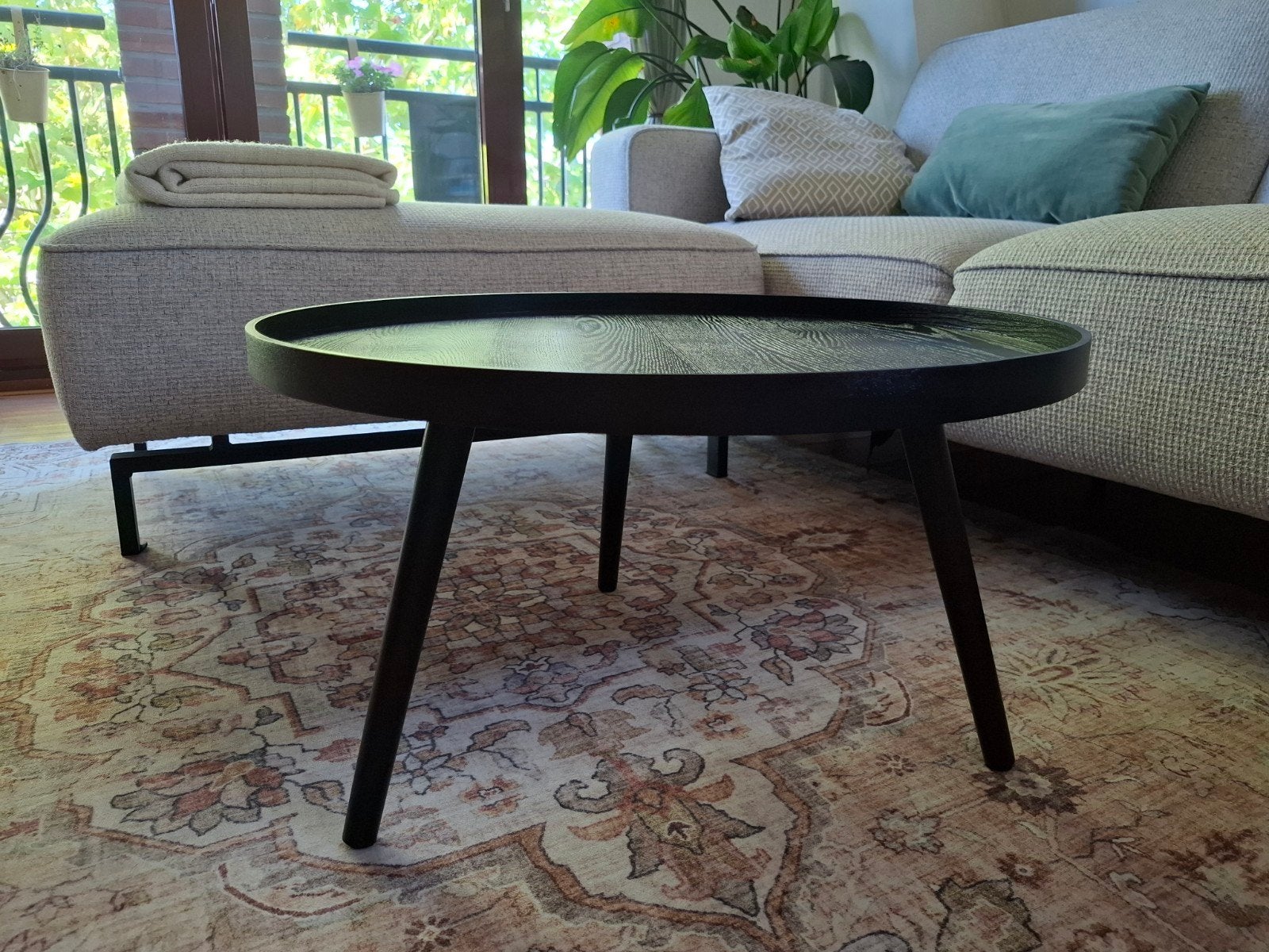 Zwarte salontafel - Karwei, Ophalen, 50 tot 100 cm, Rond, 50 tot 100 cm