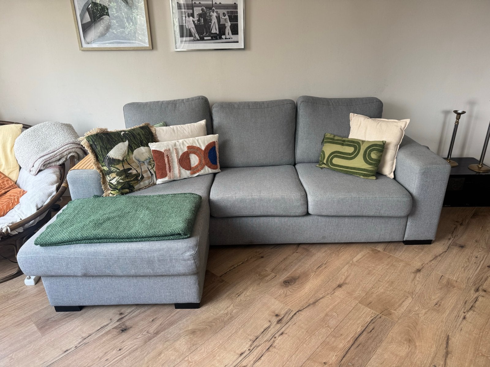 IKEA Kivik bank grijs met chaise longue, Huis en Inrichting, Banken | Bankstellen, Ophalen, Gebruikt, 100 tot 125 cm, Hoekbank