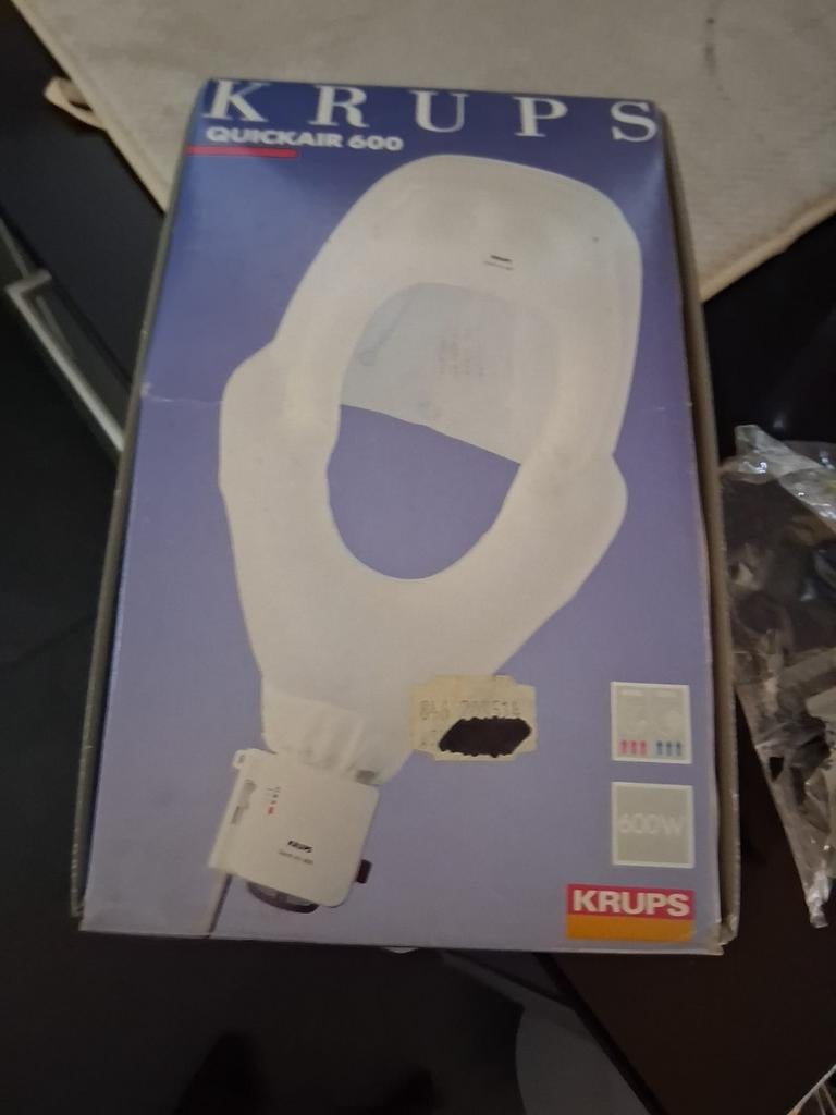 Vintage Krups Quickair 600 Droogkap met Doos & Handleiding, Ophalen of Verzenden, Gebruikt, Föhn of Haardroger