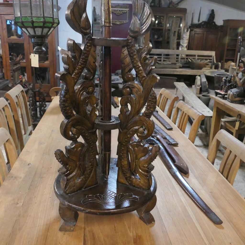 Tombak Standaard Speer houder TH4 Naga kunst Indonesie Keris, Antiek en Kunst, Kunst | Niet-Westerse kunst, Ophalen of Verzenden