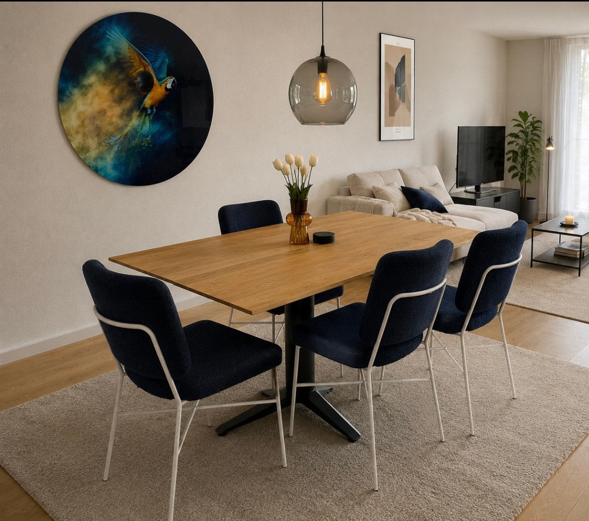 Bert plantagie Eettafel Carve, Huis en Inrichting, Ophalen, Zo goed als nieuw, Rechthoekig, 100 tot 150 cm
