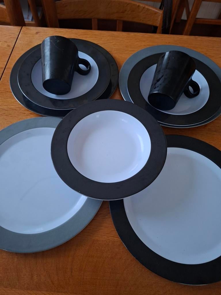 Camping Servies -  4 Personen, Caravans en Kamperen, Kampeeraccessoires, Zo goed als nieuw, Ophalen