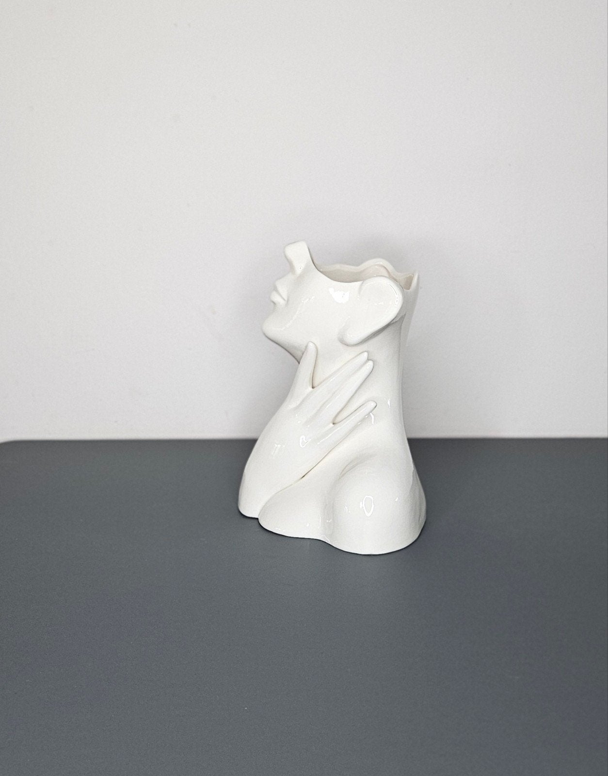 Vaas "Gezicht wit" H.18, Homexclusive, Info@homexclusive.be, Wit, Peerderbaan 2/1, 3940 Hechtel