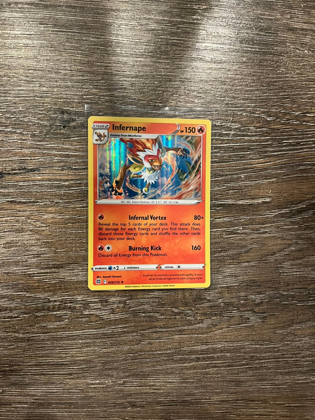Infernape BRS 026/172 holo, Ophalen of Verzenden, Zo goed als nieuw