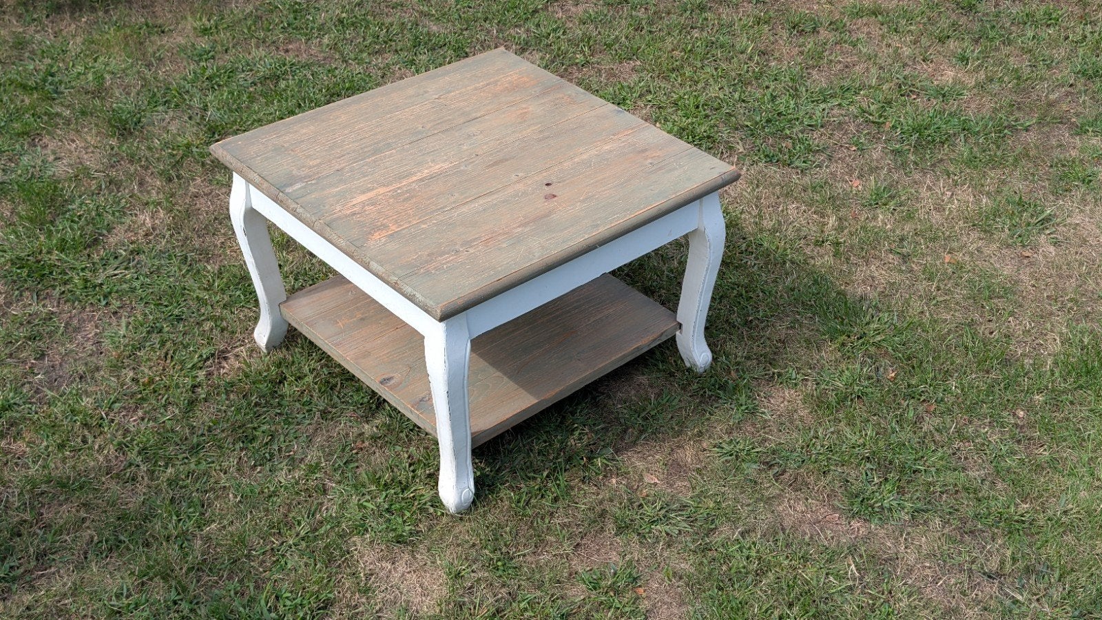 brocante salontafel 60x60, Ophalen, Vierkant, 50 tot 100 cm, 50 tot 100 cm