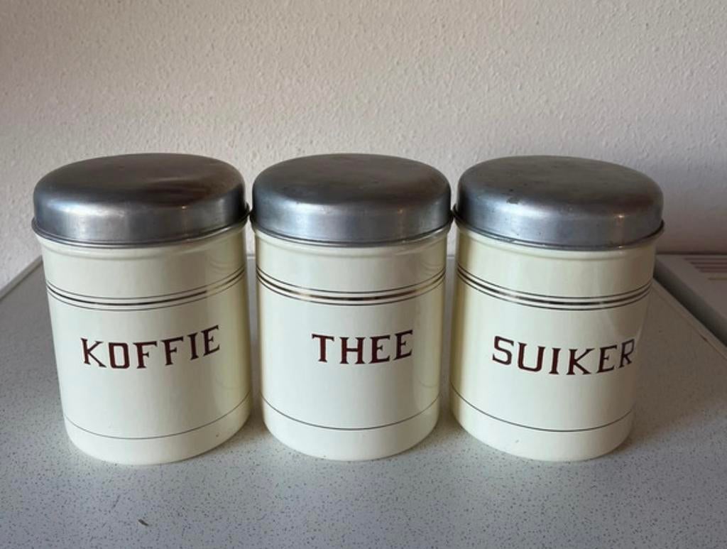 Koffie, thee en suikerbus vintage, Ophalen of Verzenden