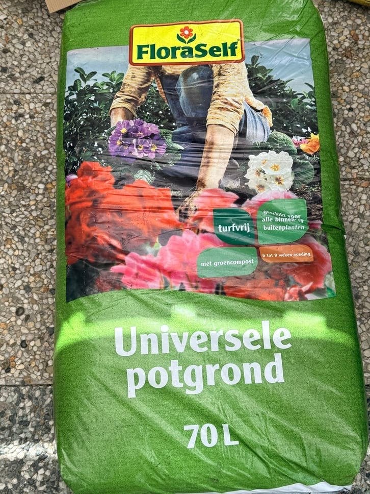 2x FloraSelf Universele Potgrond 70L – Nieuw, Ophalen, Nieuw