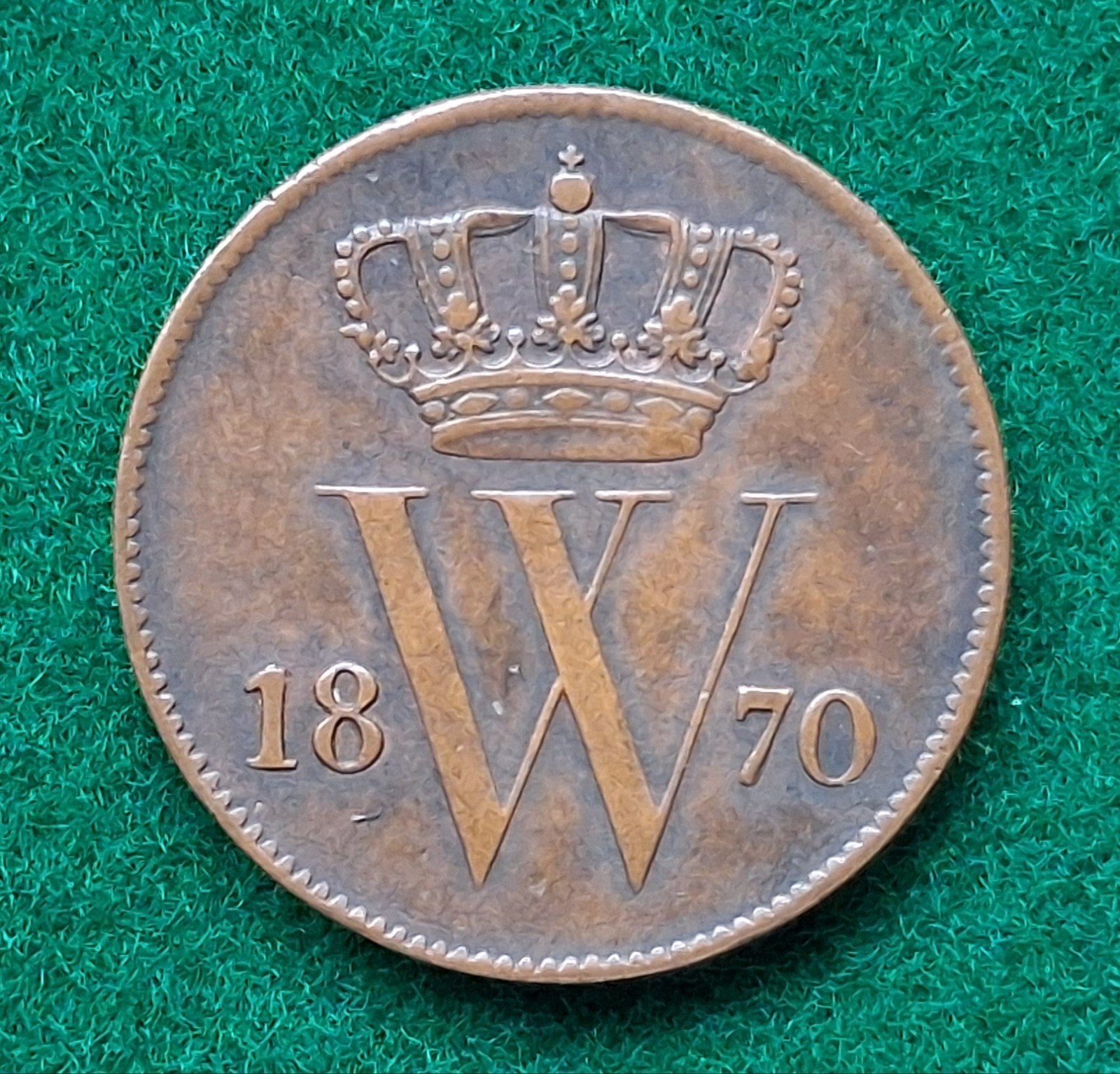 1 cent 1870, Postzegels en Munten, Ophalen of Verzenden, Koning Willem III, 1 cent