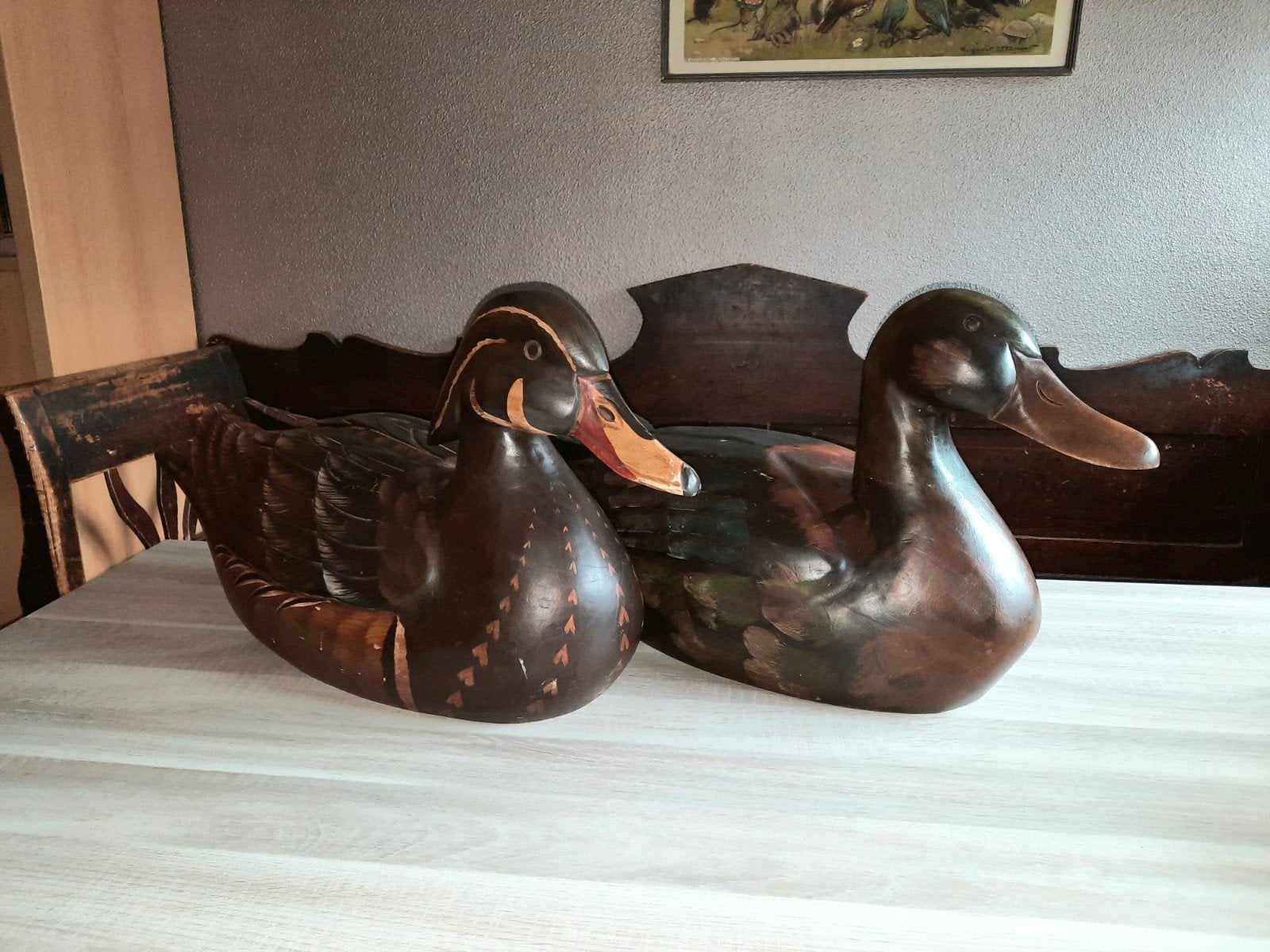 Houten eenden set heel groot, Ophalen