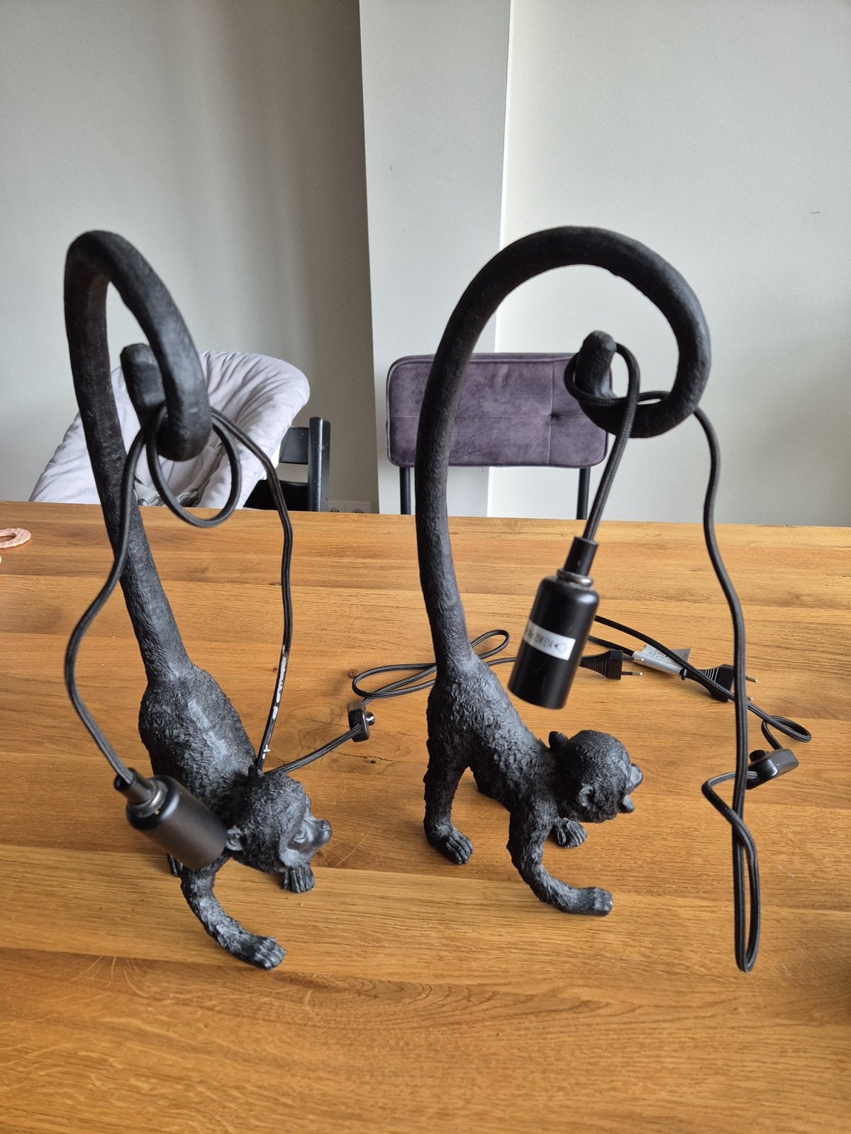 Set van 2 Tafellampen / apen lampen, Ophalen of Verzenden, Gebruikt