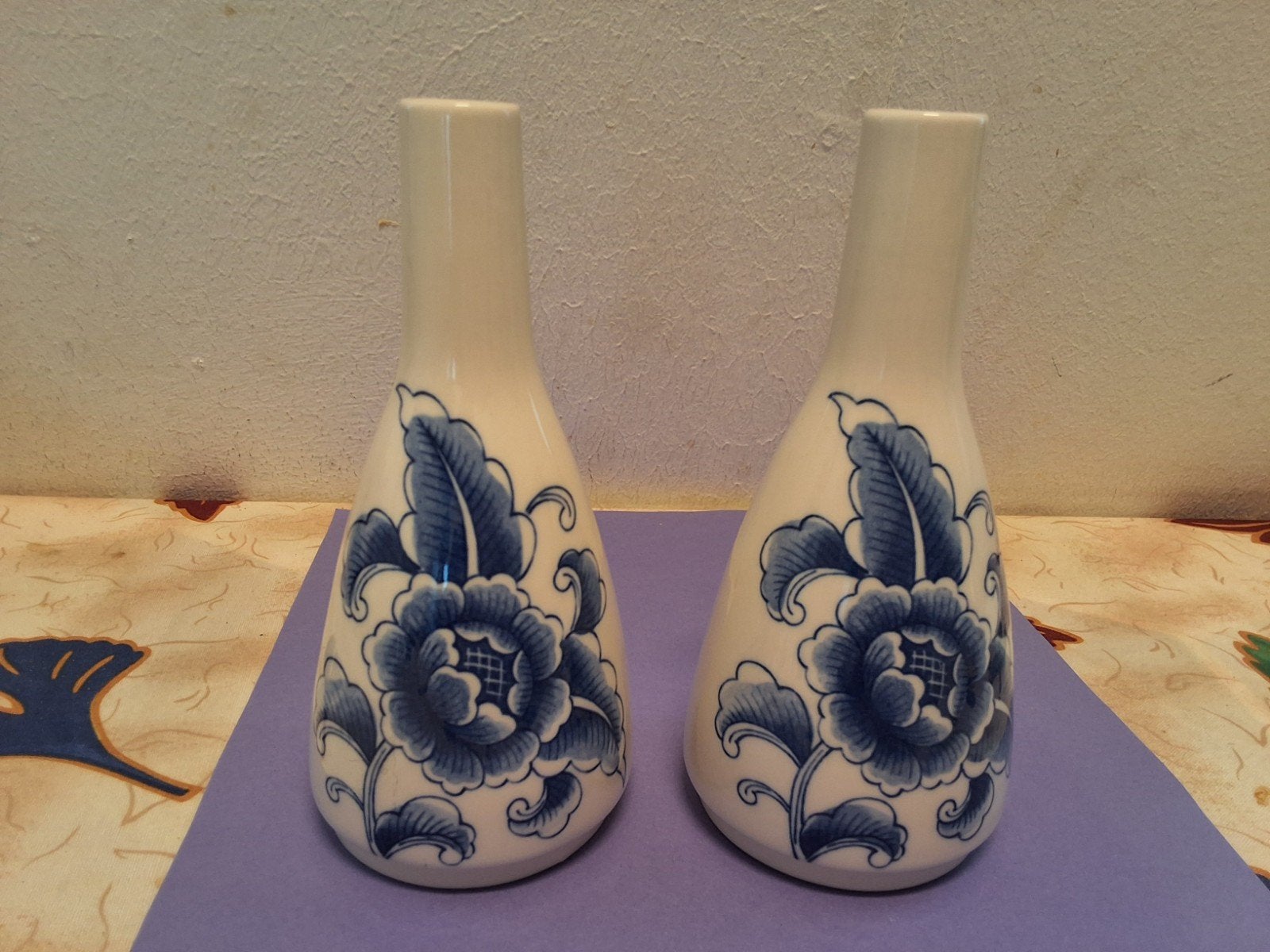 Vintage Delfts Blauwe Vaasjes uit de Jaren '30 - Set van 2, Ophalen of Verzenden