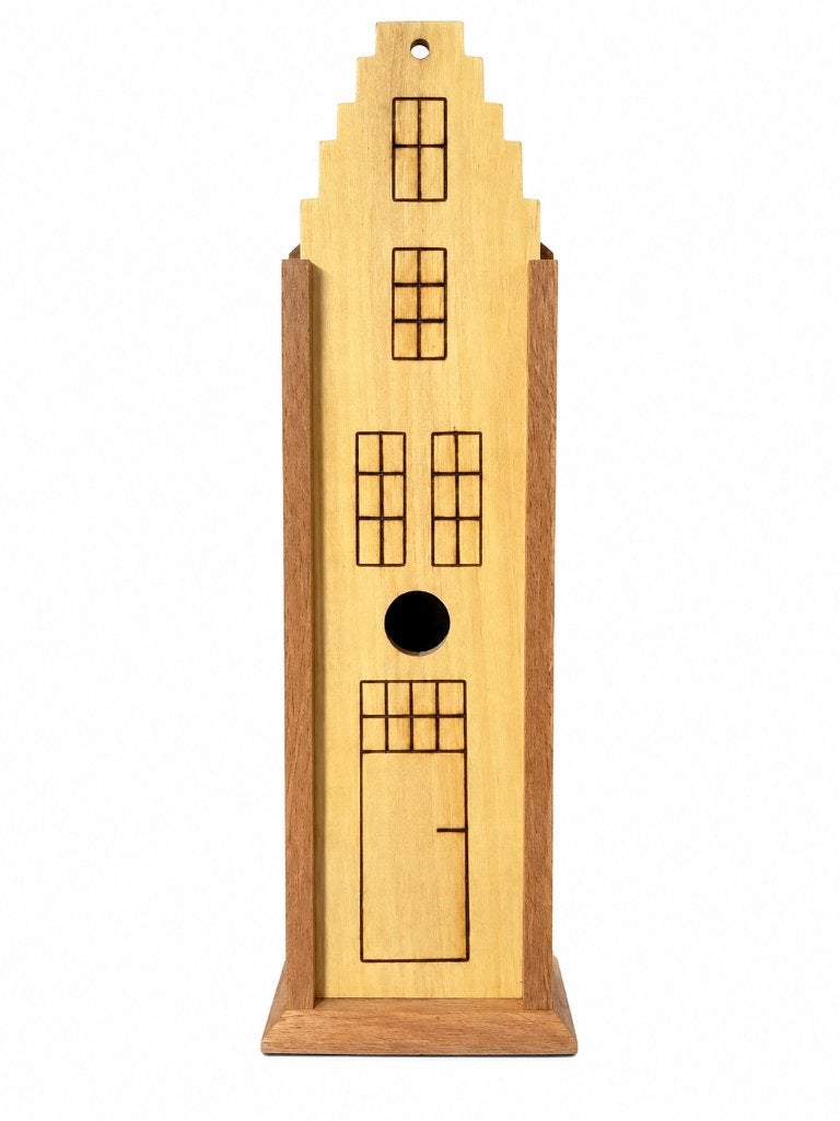 Restpartij houten wijnkistjes / vogelhuisjes – grachtenpand, Ophalen, Nieuw, Minder dan 5 flessen, 5 – 50