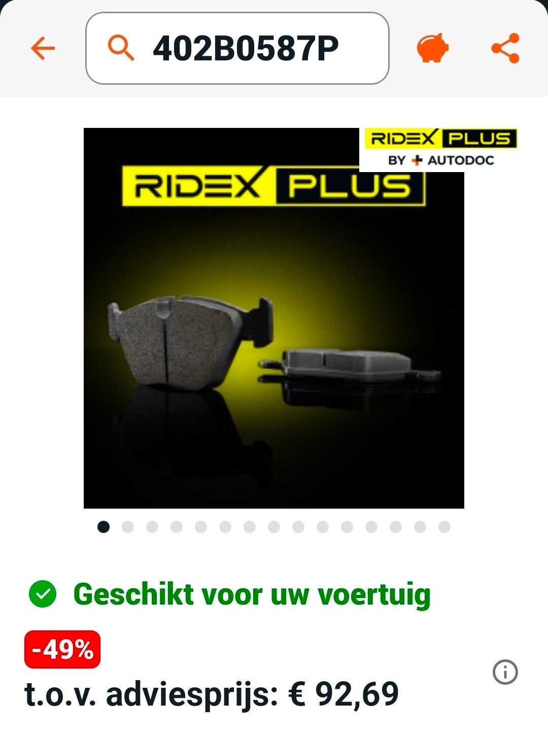Remschijven RIDEX PLUS 402B0587P - Nieuw, Auto-onderdelen, Ophalen of Verzenden, Nieuw