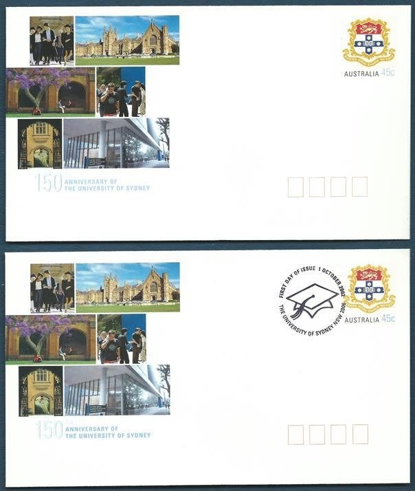 AUSTRALIE 2002 Sydney University Pre-Stamped Envelopes,, Postzegels en Munten, Verzenden
