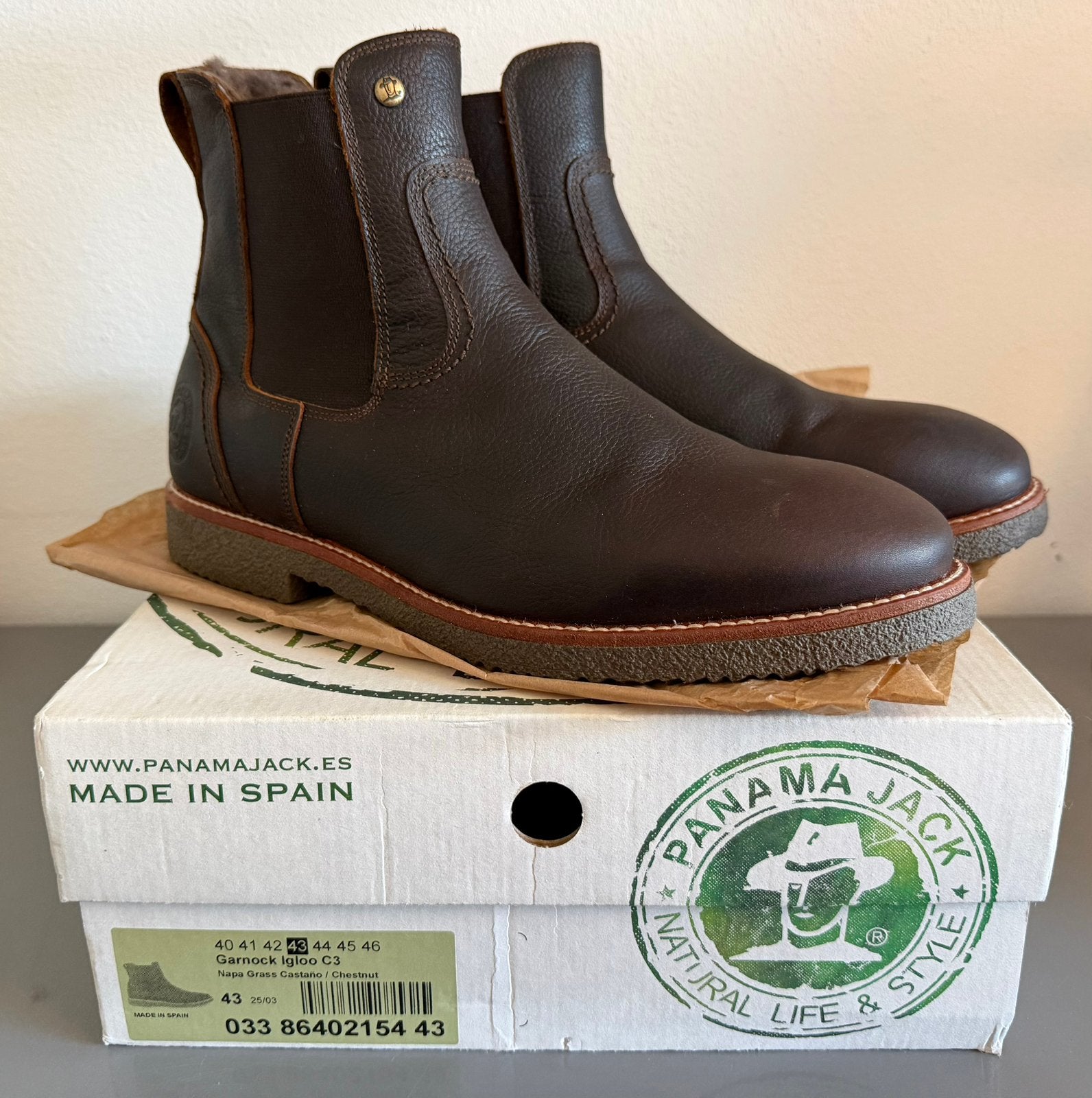 Nieuwe Panama Jack Garnock Igloo C3 - Castano/Chestnut - 43, Bruin, Lage of Enkellaarzen, Nieuw, Ophalen of Verzenden
