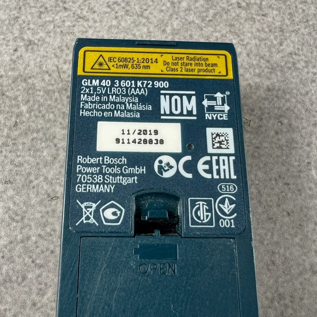 Bosch GLM 40 afstandmeter | met batt in hoes | 417381, Ophalen of Verzenden, Gebruikt, Afstand
