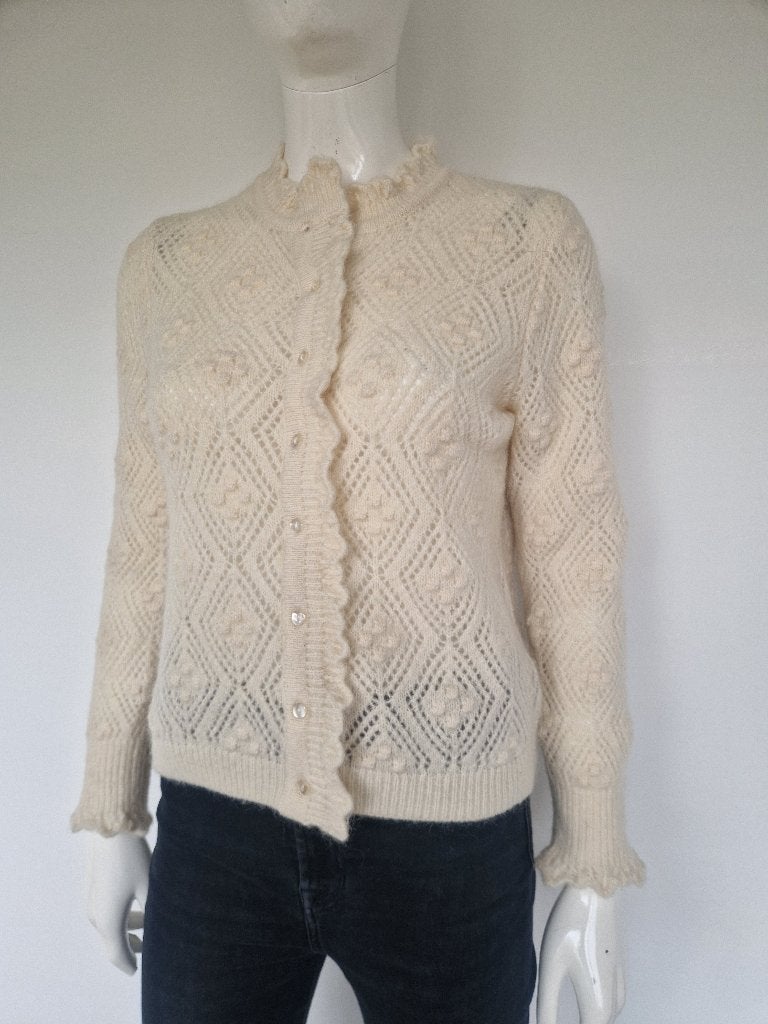 Sissy Boy vest | Maat M | Crème | Ajourgebreid |, Kleding | Dames, Maat 38/40 (M), Nijmegen, Beige, Verhip-vintage.nl