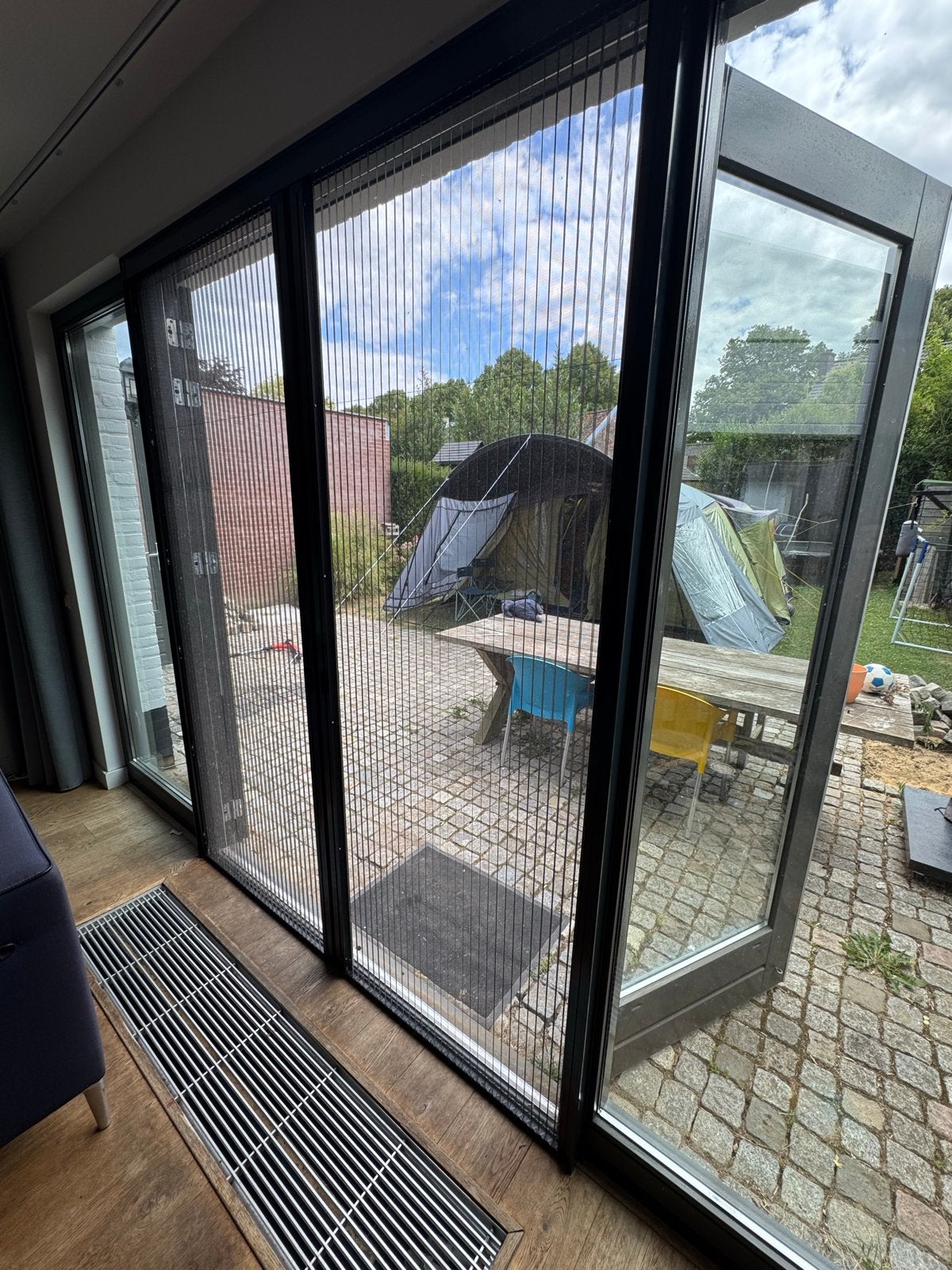 Dubbele plissé hordeur voor openslaande deuren, Ophalen, Gebruikt, Hordeur, 120 cm of meer