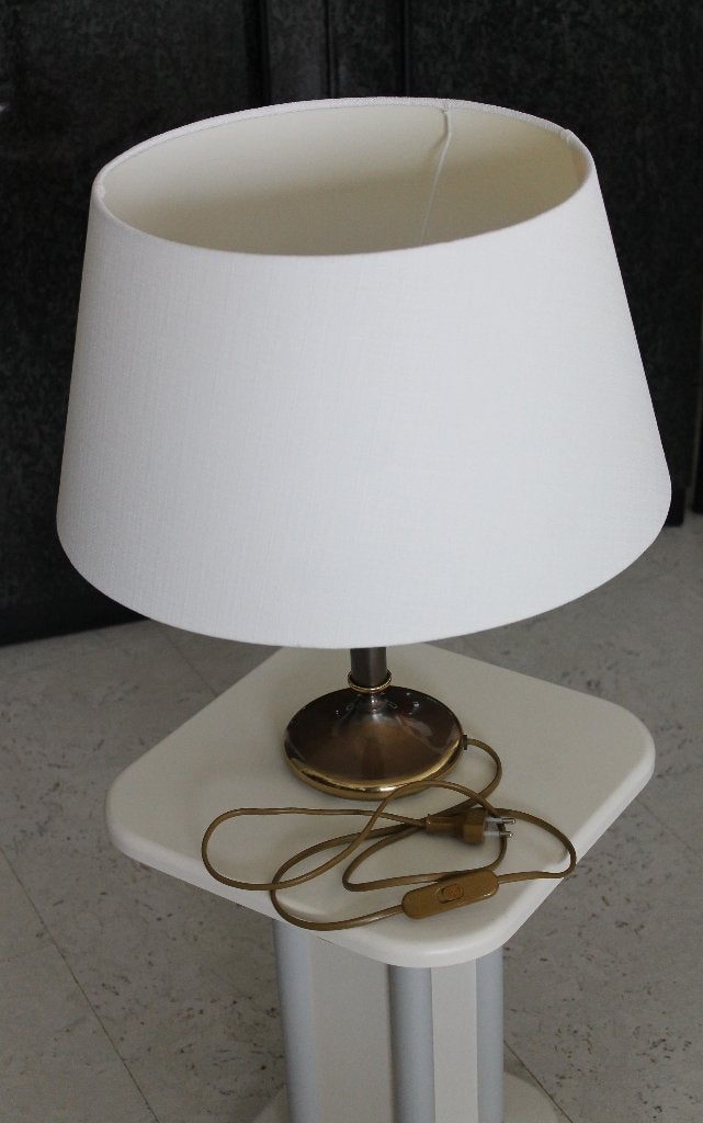 HERDA tafellamp / lamp / schemerlamp Brons model T-1800, Gebruikt, 43 cm, Wit, Schemerlamp