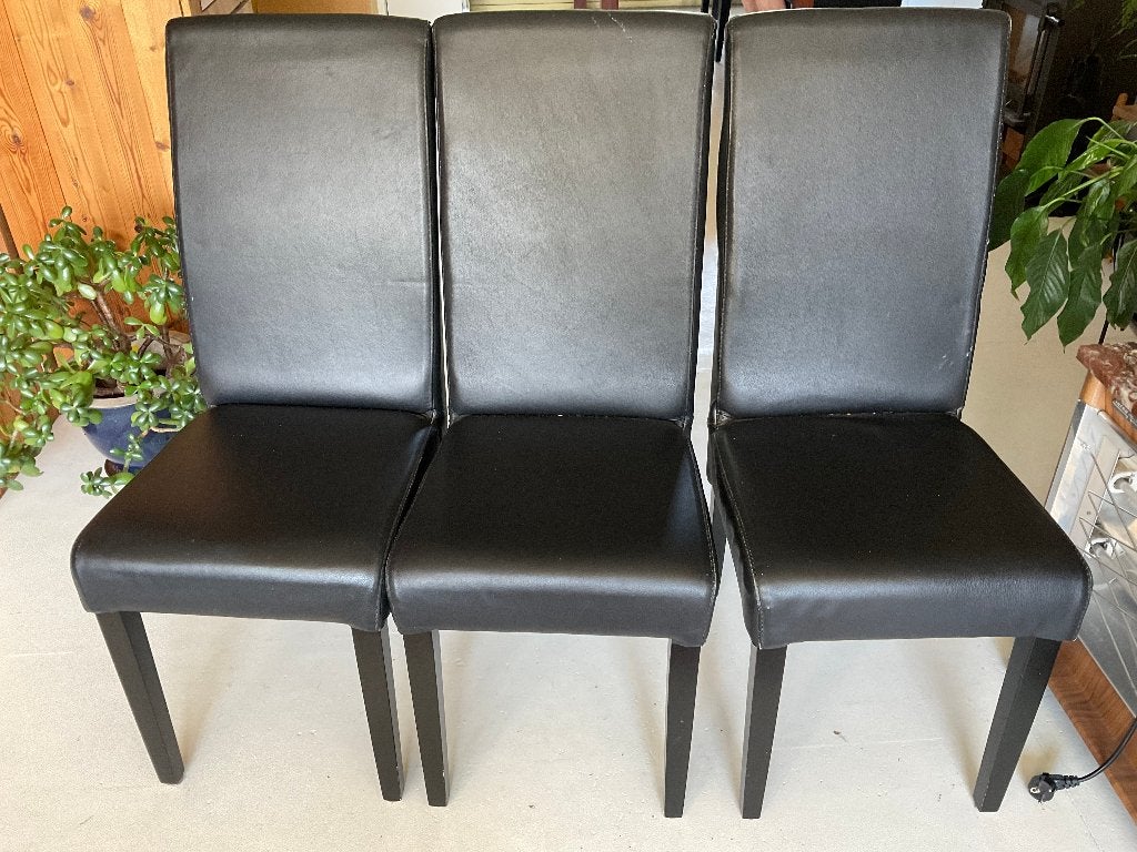 6 eetkamerstoelen, Huis en Inrichting, Stoelen, Ophalen, Gebruikt, Zwart, Hout