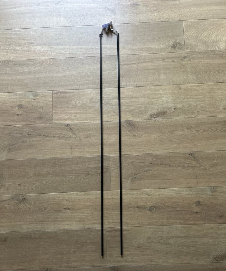 Zwarte trekstangen voor gordijnen (125cm), Ophalen, Kwantum, Zwart, Metaal