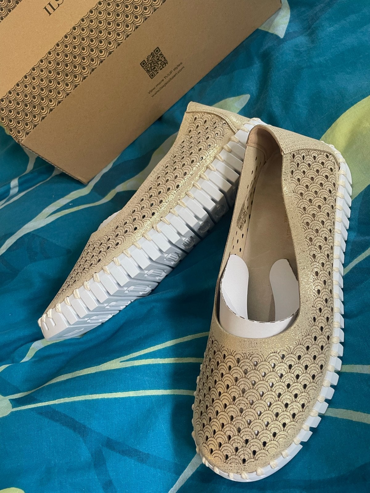 Ilse Jacobsen gouden ballerina's, nieuw in doos, maat 39, Ophalen of Verzenden, Nieuw, Overige kleuren, Ballerina's