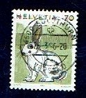 Fauna - Dieren - Konijn - Zwitserland - 70 r. - gebr, Ophalen of Verzenden, Gestempeld, Dier of Natuur