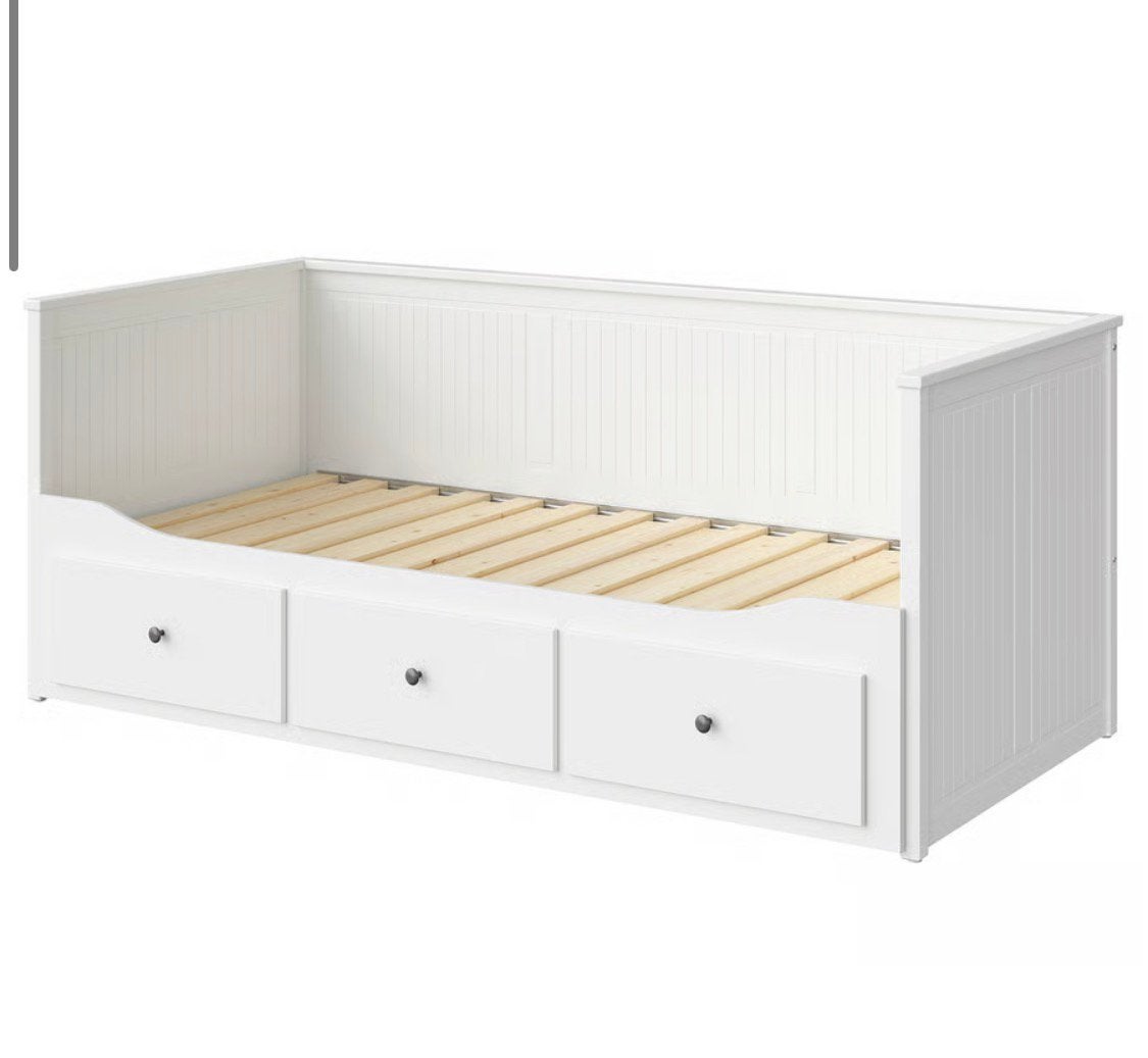 Hemnes bed, Ophalen, Eenpersoons, Wit, Zo goed als nieuw