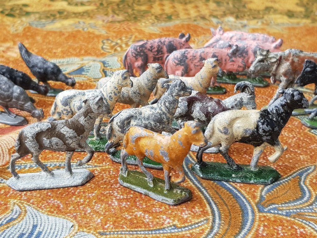 37 delig antiek boerderij speelgoed uit Engeland van tin., Ophalen of Verzenden
