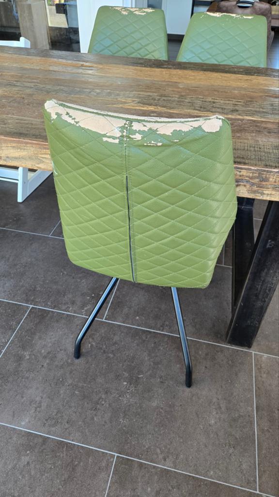 4 groene eettafelstoelen - Gebruikt, Ophalen, Gebruikt, Overige kleuren, Vier