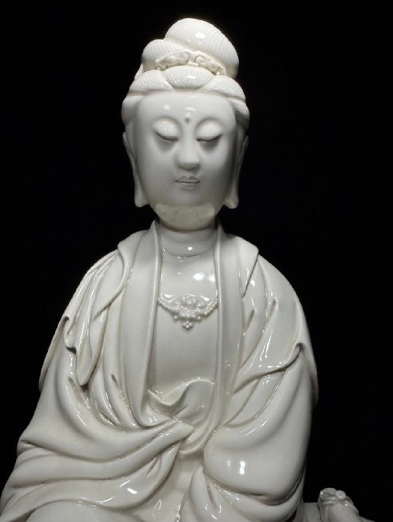 Grote porselein Guanyin ‘Blanc de Chine’  & Aziatische items, Ophalen of Verzenden