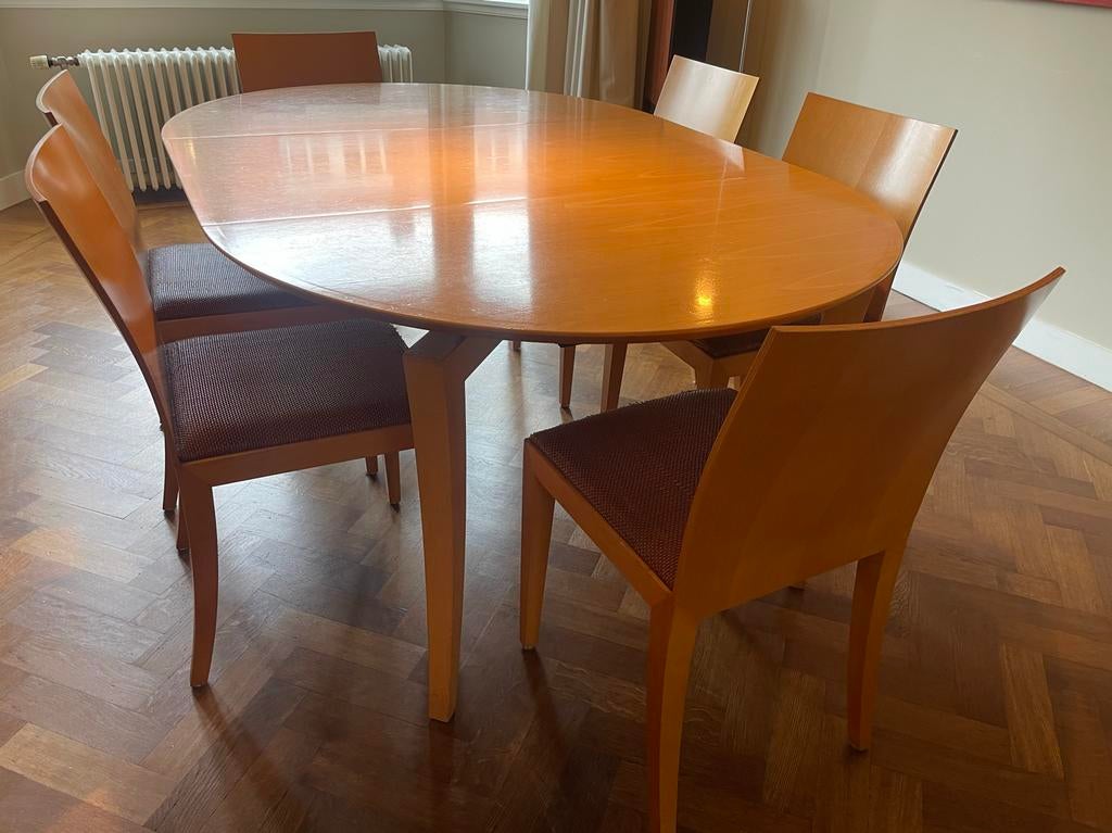Arco Flex Eettafel + 8 Stoelen, Ophalen, Gebruikt, 8 stoelen of meer