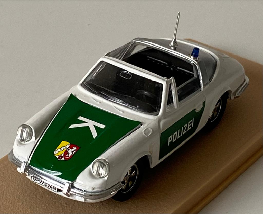 Porsche 911 Targa Polizei modelauto 1:43, Hobby en Vrije tijd, Modelauto's | 1:43, Ophalen of Verzenden, Zo goed als nieuw, Auto