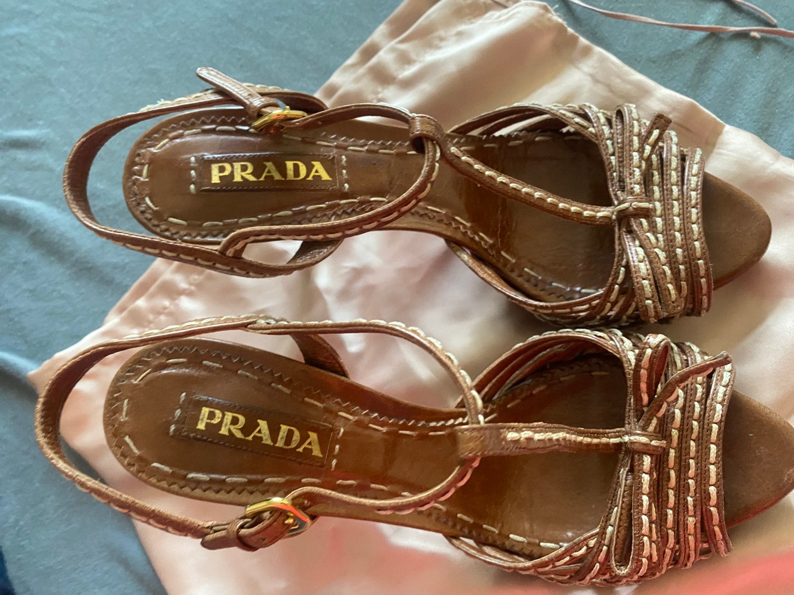 Prada hakken/sandalen, Kleding | Dames, Bruin, Gedragen, Sandalen of Muiltjes, Ophalen of Verzenden