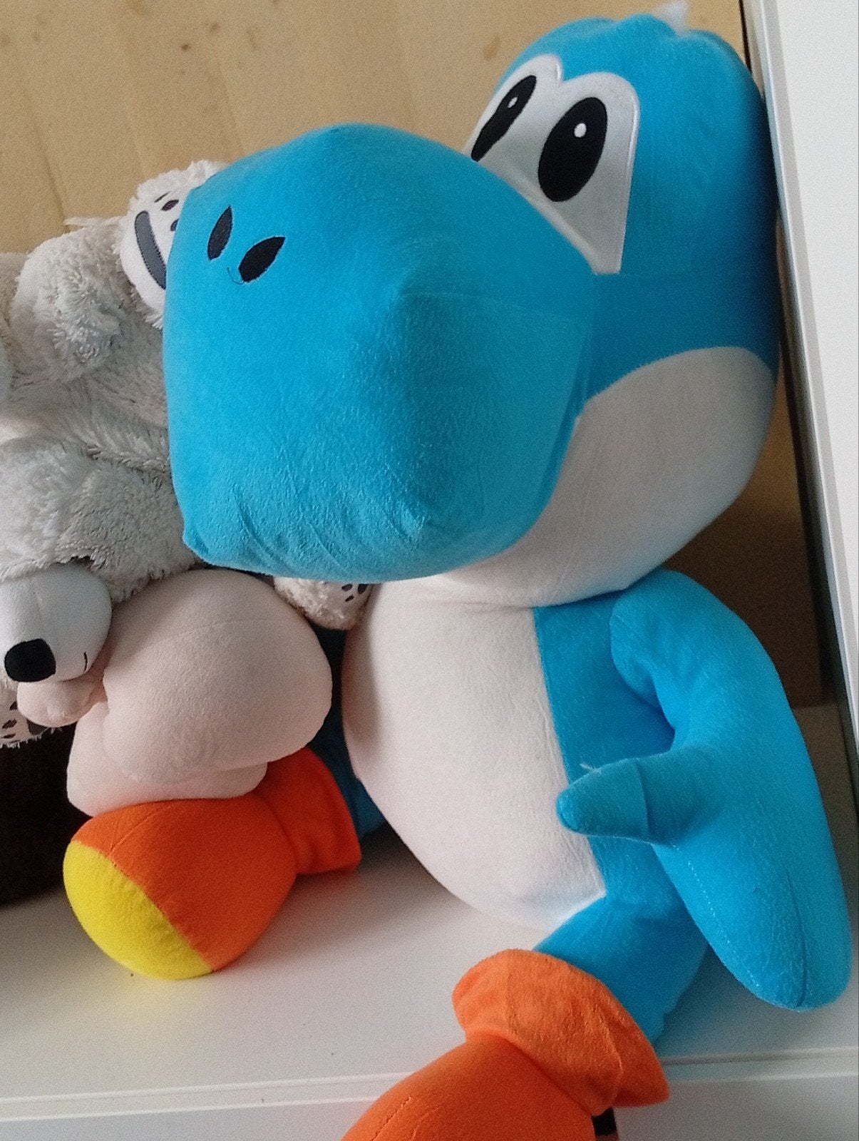 Grote blauwe Yoshi knuffel - Super Mario, Kinderen en Baby's, Speelgoed | Knuffels en Pluche, Dinosaurus, Blauw, Ophalen of Verzenden