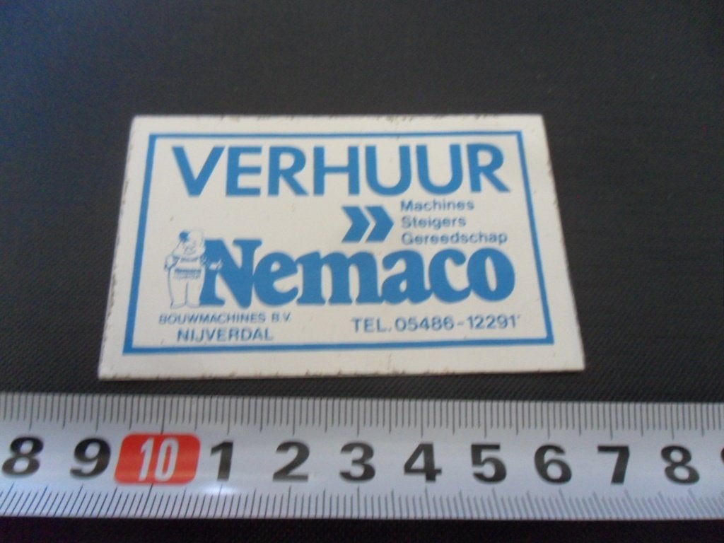 sticker Nijverdal NEMACO Verhuur  GY015 *, Ophalen, Zo goed als nieuw