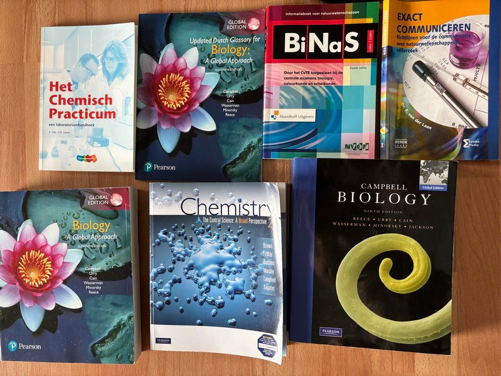 Set studie boeken Chemie/biologisch laboratorium onderzoek, Boeken, Studieboeken en Cursussen, Ophalen of Verzenden, Beta, Zo goed als nieuw