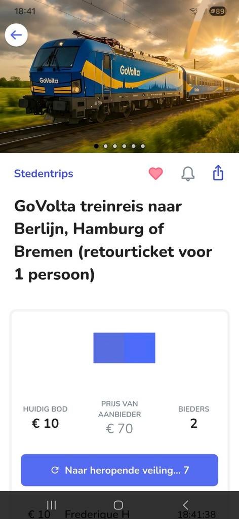 Treinreis naar Berlijn, Hamburg of Bremen (retour), Tickets en Kaartjes, Hotelbonnen, Eén persoon, 1 overnachting
