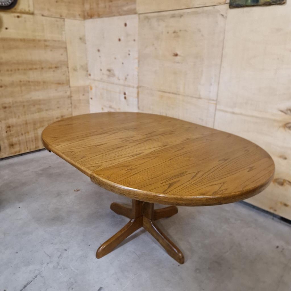 Vintage eettafel uitschuifbare eettafel ovale tafel ronde, Ophalen of Verzenden