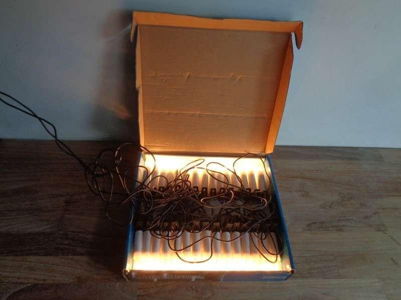 Oude kerstverlichting 30 kaarslampjes kerst € 20 per doos, Diversen, Kerst, Ophalen of Verzenden, Zo goed als nieuw