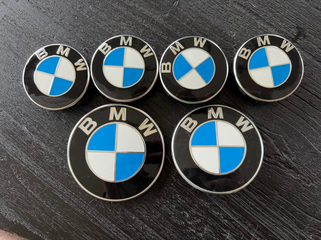 Originele BMW logo's en naafdoppen, Ophalen of Verzenden, Gebruikt, BMW