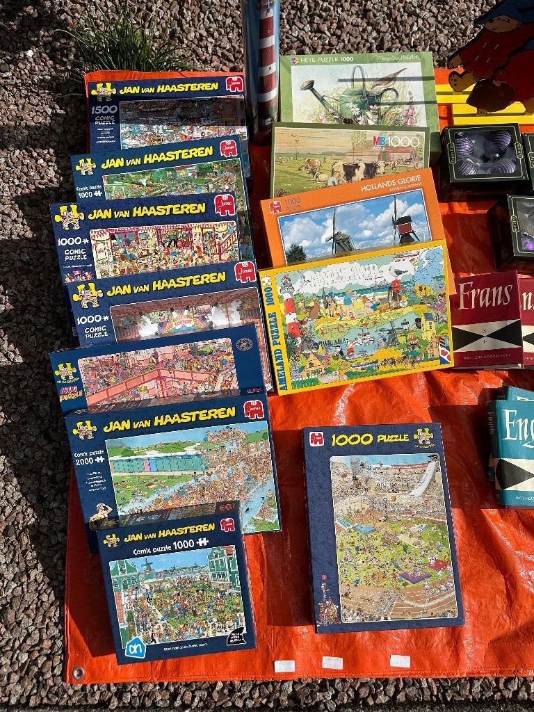 Puzzels oa Jan van Haasteren / Marjolein Bastin, Ophalen of Verzenden, 500 t/m 1500 stukjes, Zo goed als nieuw, Legpuzzel