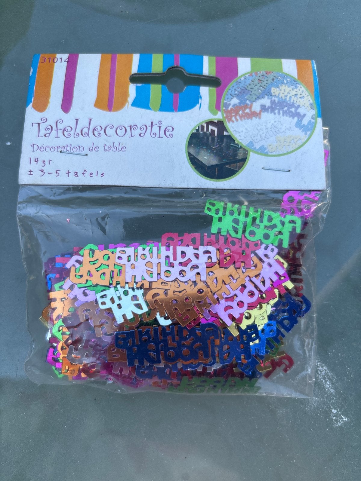 Tafeldecoratie Happy Birthday Confetti - 14g, Ophalen of Verzenden, Nieuw, Versiering, Verjaardag