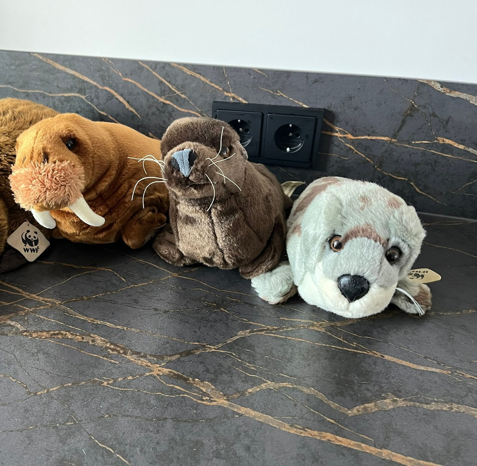 WNF/WWF zeedieren: zeehond, zeeleeuw, walrus knuffels, Ophalen of Verzenden, Nieuw, Overige typen
