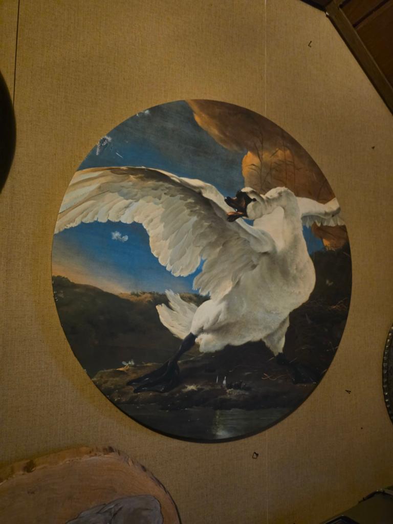 Schilderij zwaan druk, Antiek en Kunst, Kunst | Schilderijen | Klassiek, Ophalen of Verzenden
