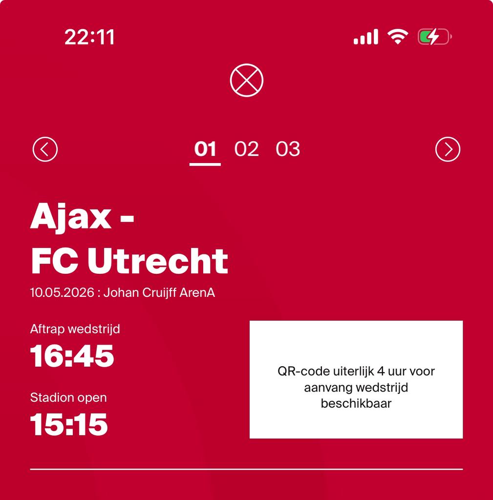 Ajax - FC Utrecht 3 tickets, Tickets en Kaartjes, Sport | Voetbal, Mei
