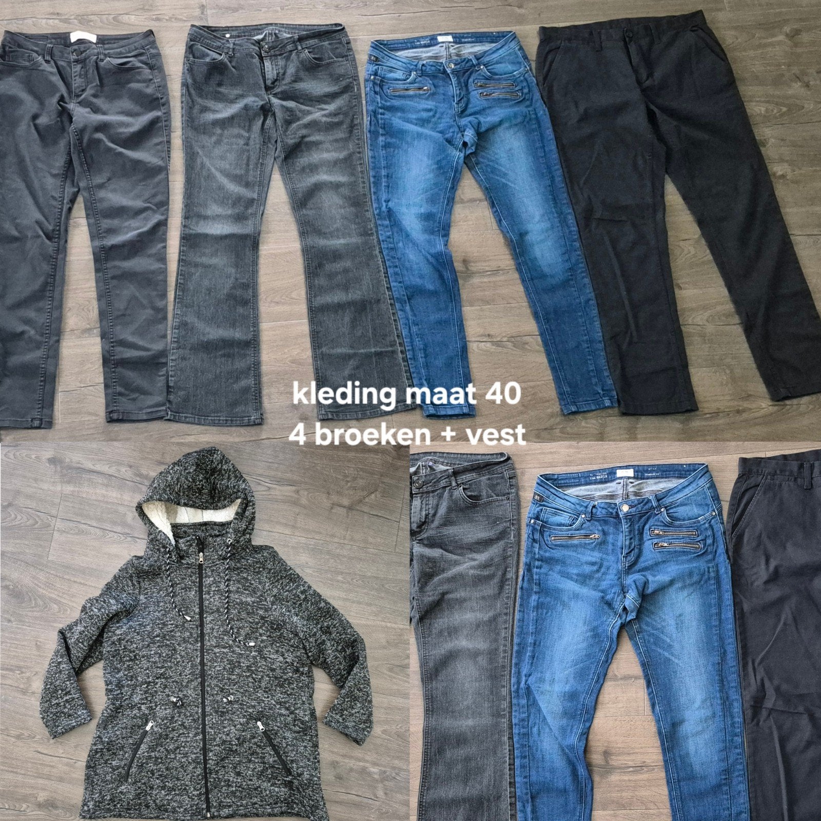 spijkerbroeken dames maat 40 jeans + vest Zgan!, Ophalen of Verzenden, Zo goed als nieuw, Blauw, W30 - W32 (confectie 38/40)