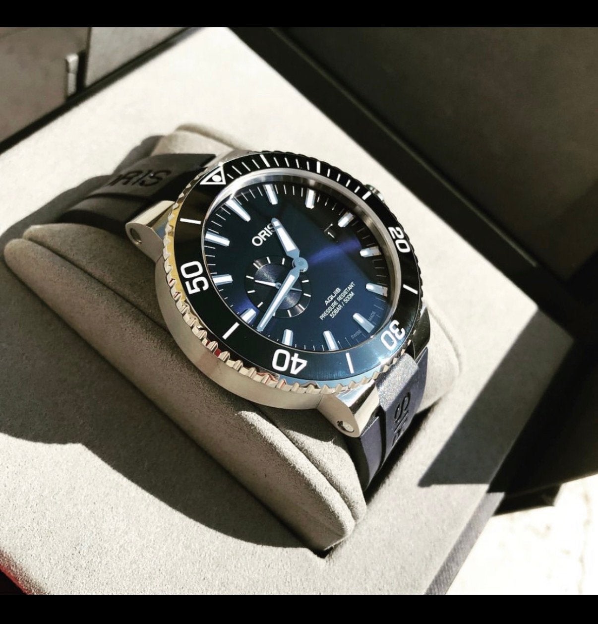 Oris Aquis Small Second Date 45,5mm met stalen band, Sieraden, Tassen en Uiterlijk, Overige merken, Staal, Polshorloge, Ophalen of Verzenden