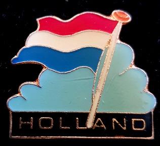 Holland pin met vlag en wolken, Verzenden, Nieuw, Stad of Land, Speldje of Pin